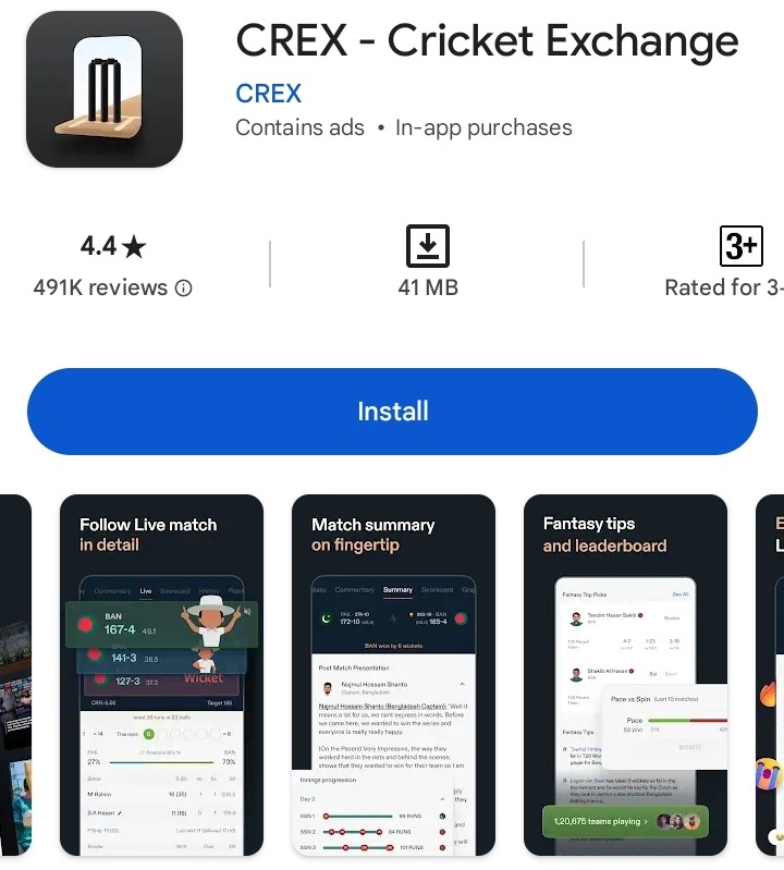 CREX - Cricket Exchange app