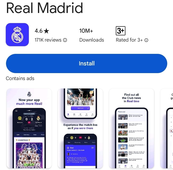 Real Madrid sports apps 