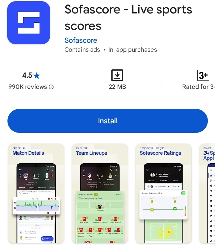 Sofascore - Live sports scores apps